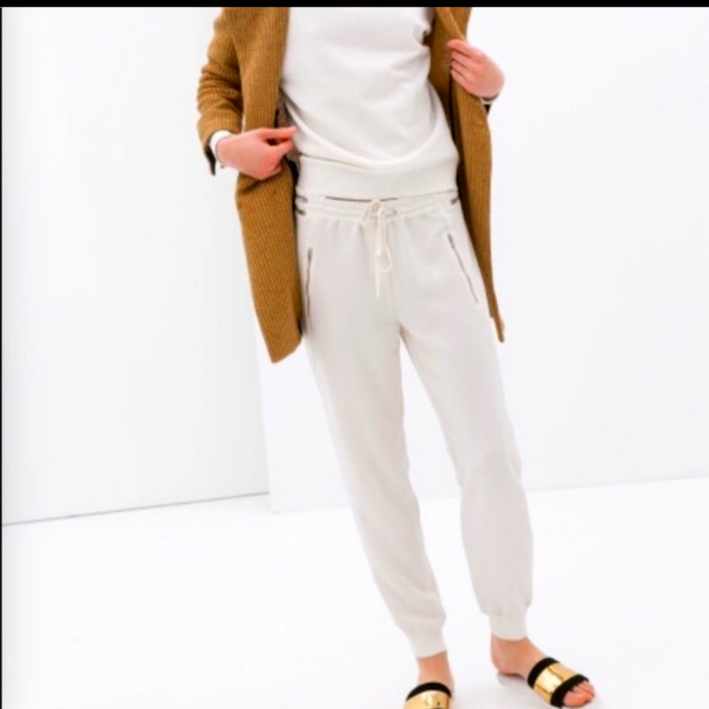 Zara linen zipper joggers XS